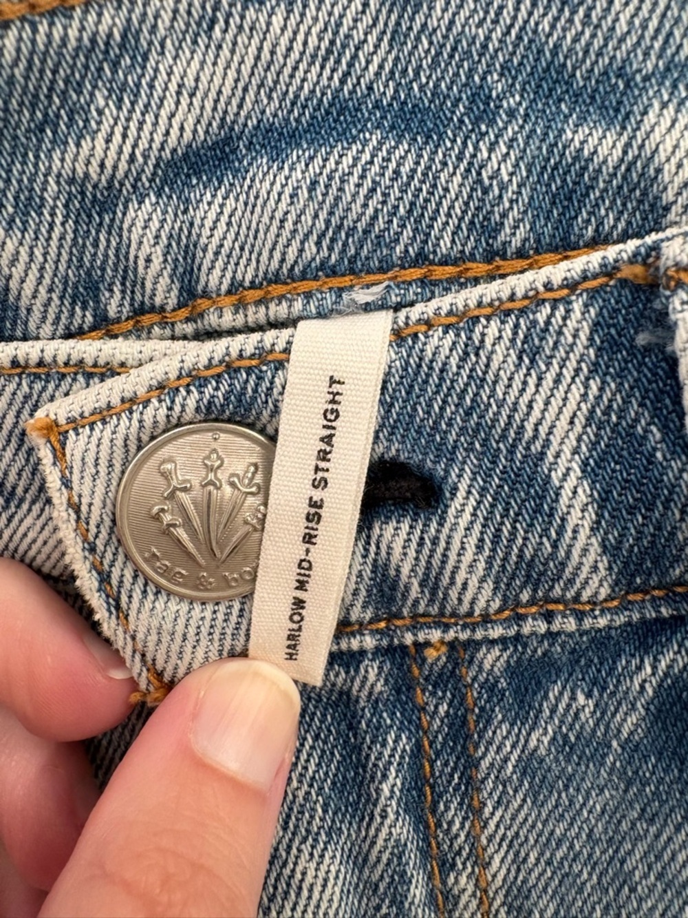 Rag and Bone Harlow Mid Rise Straight Distressed Jeans Size 24 - Picture 3 of 13